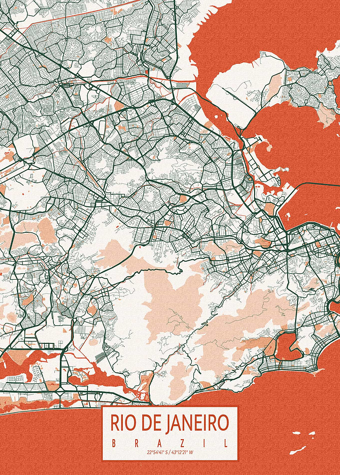 Rio City Map Bohemian