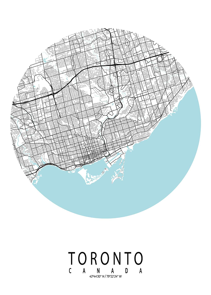 Toronto City Map Circle