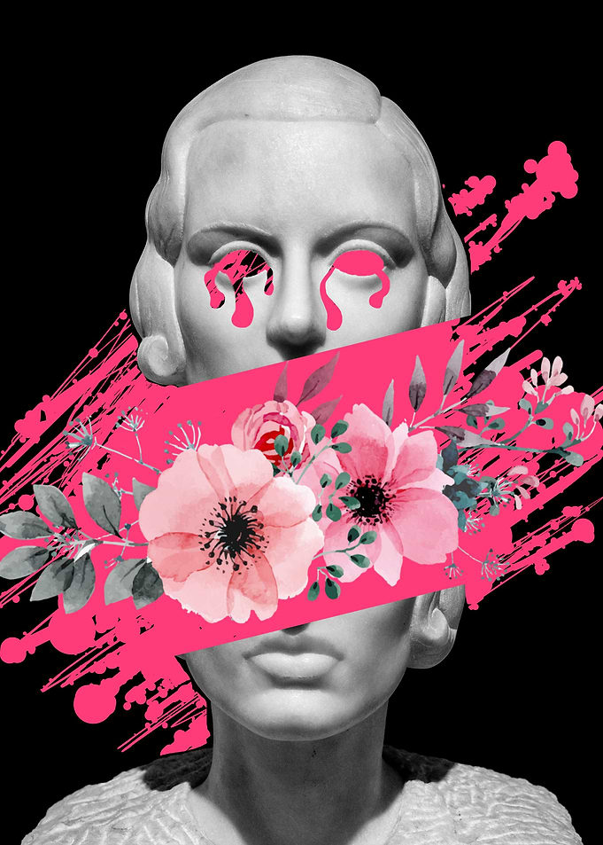 Modern art flower woman