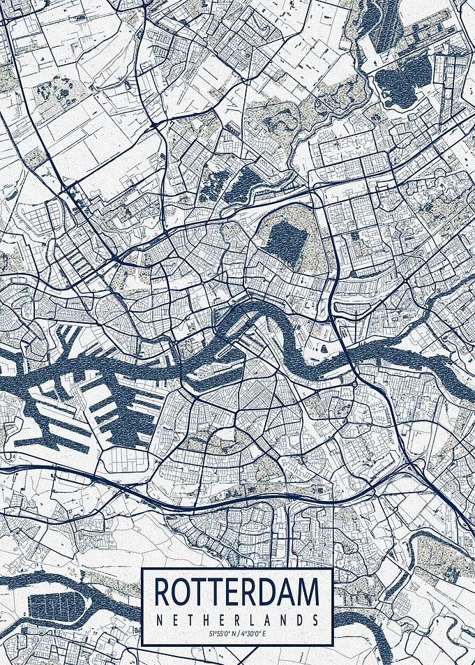 Rotterdam City Map Coastal
