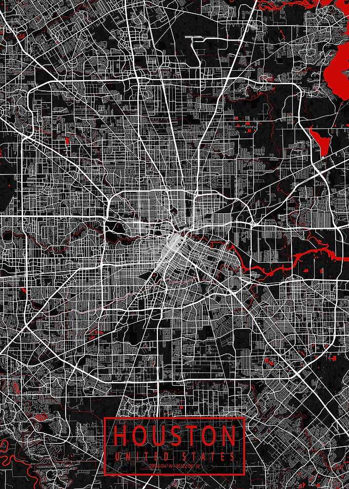 Houston City Map Oriental