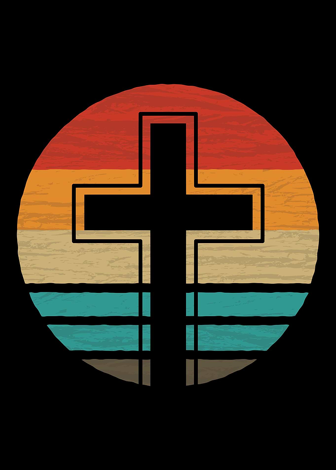 Jesus Cross Retro Vintage
