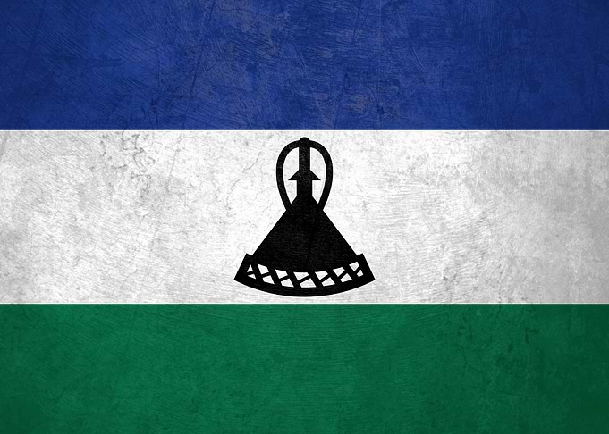 Flag of Lesotho on Wall