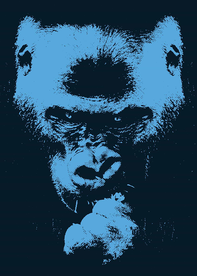Gorilla Head Blue Color