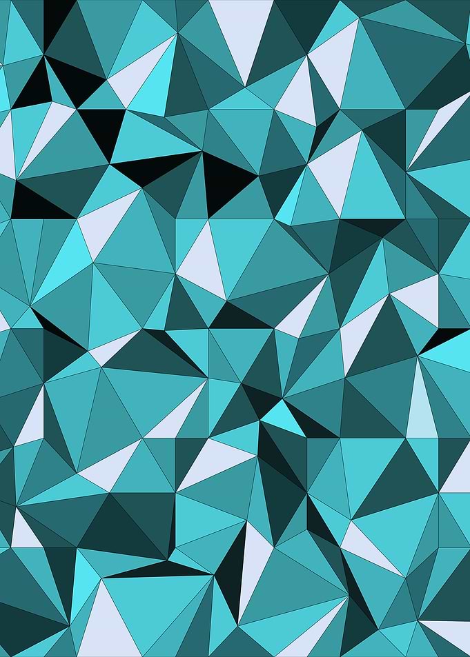 Abstract triangles in cyan