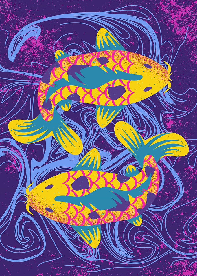 Vaporwave Koi Fish