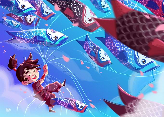 Koinobori child
