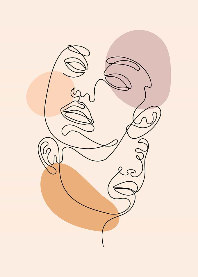 Abstract Couples face line