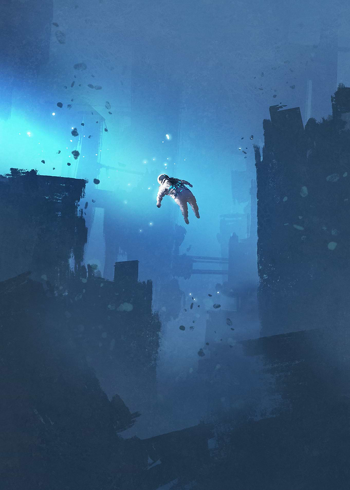 Floating man