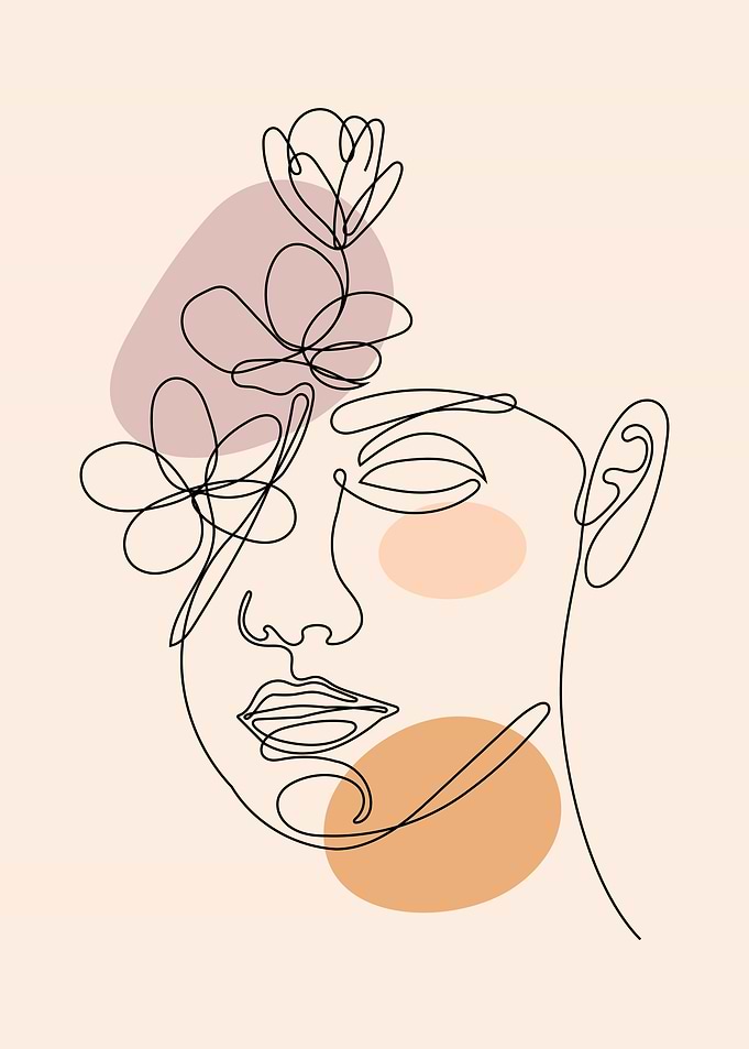Mid century floral woman