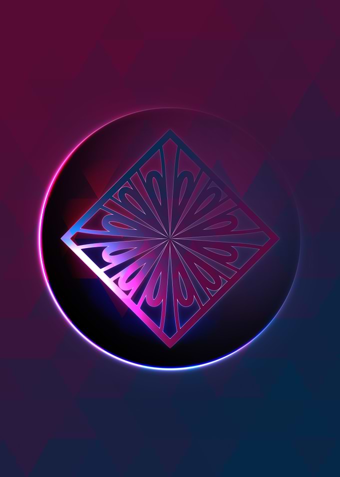 Neon Magic Circle Sign Art
