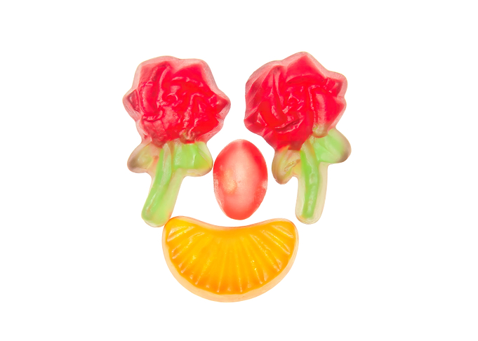 Candy face happy roses