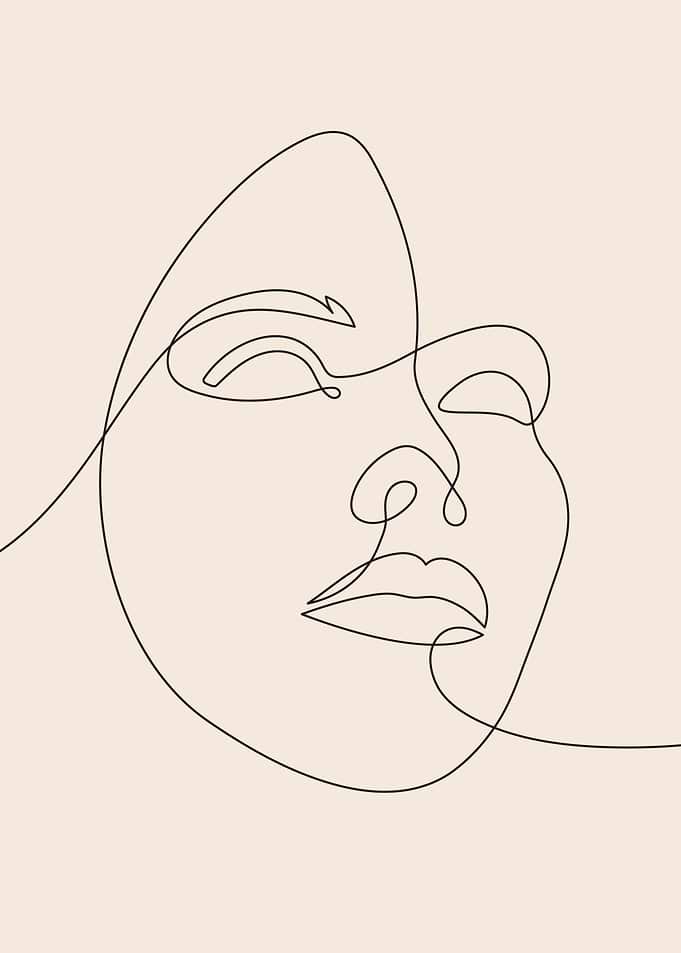 Woman face continuous line