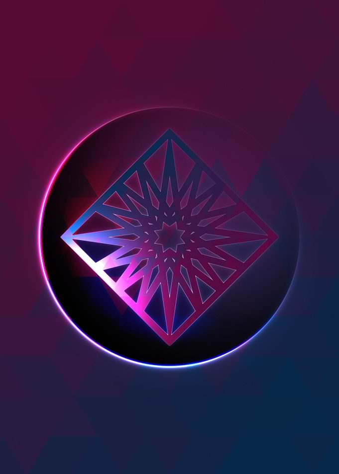 Neon Magic Circle Sign Art
