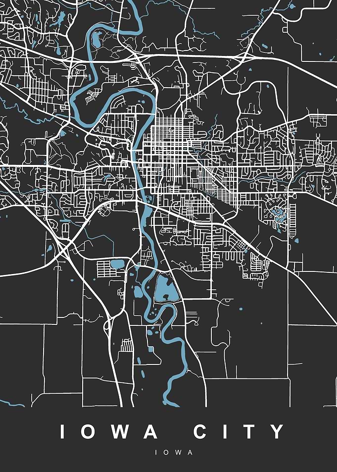 IOWA CITY City Map USA