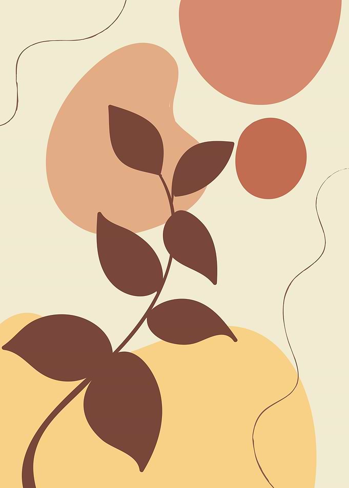 Tropical leaves modern art