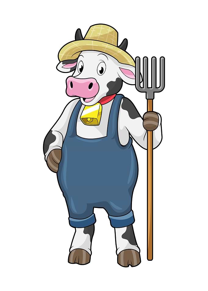 Cow Farmer Pitchfork
