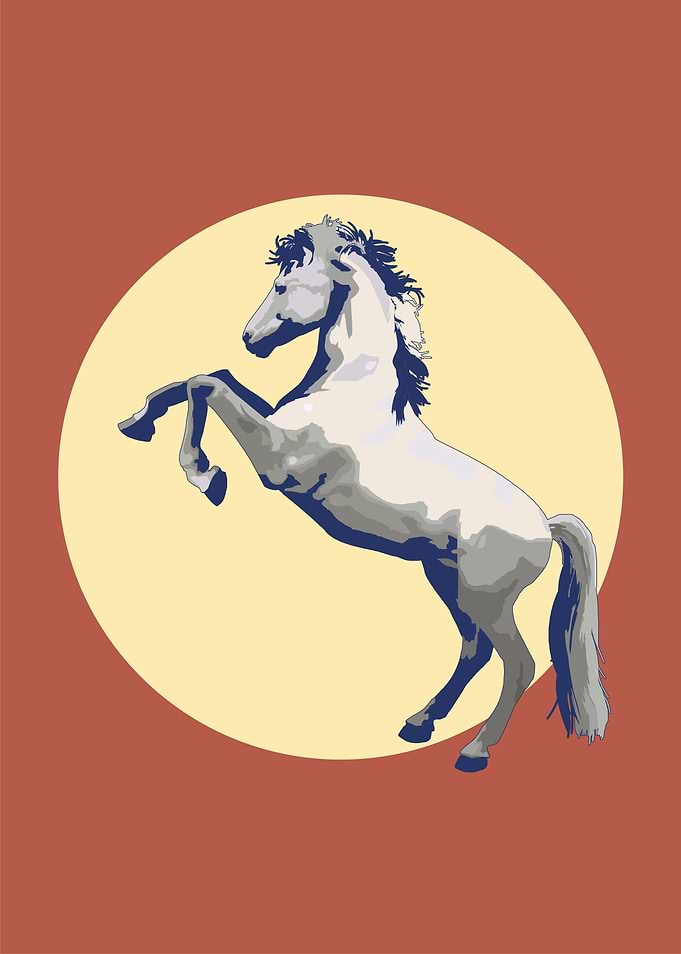 horse in sun vector modern