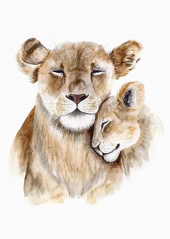 Tiger Mom and child Poster