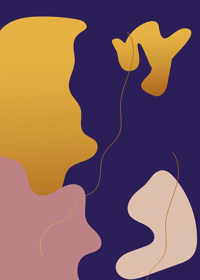 Abstrack Poster gold blue