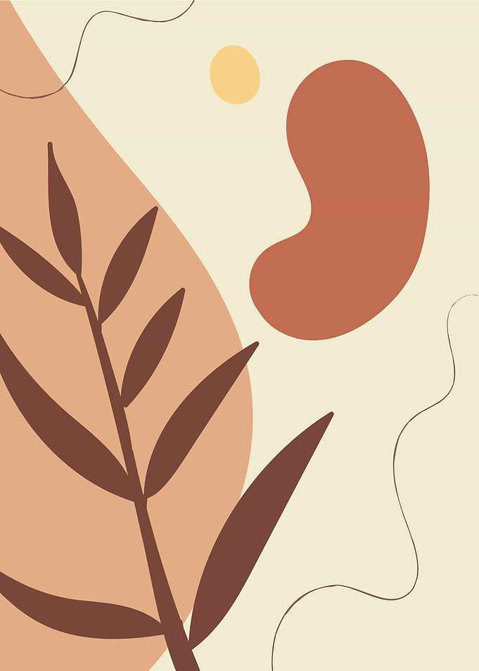 Midcentury botanical leaf