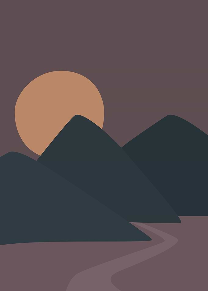 Midnight Mountain Moon art