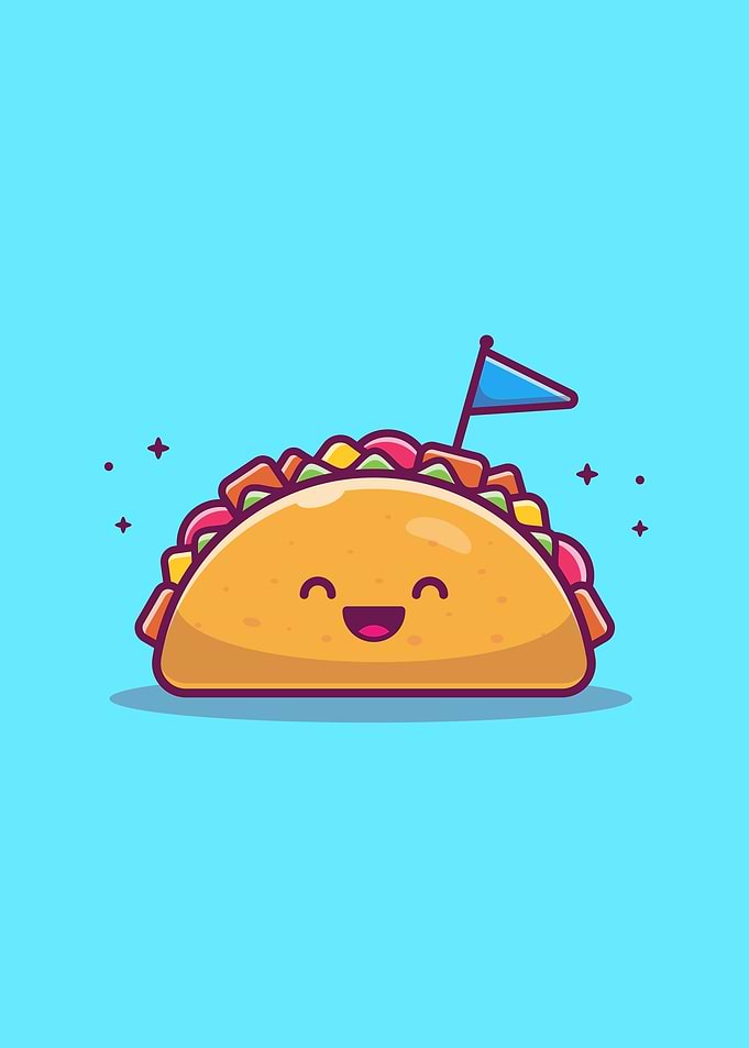 Cute Taco With Flag