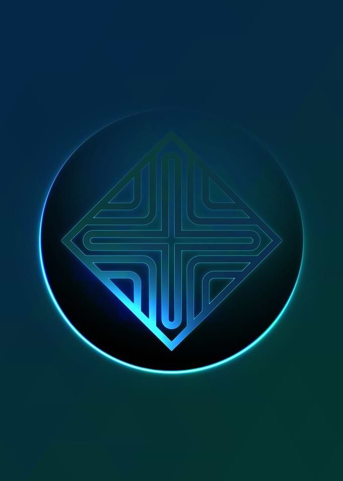 Vector Neon Glyph Rune Art