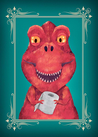 Dinosaur Trex Butt Napkin