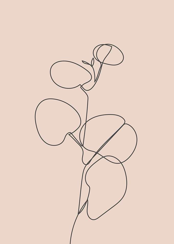 Botanical leaf one lineart
