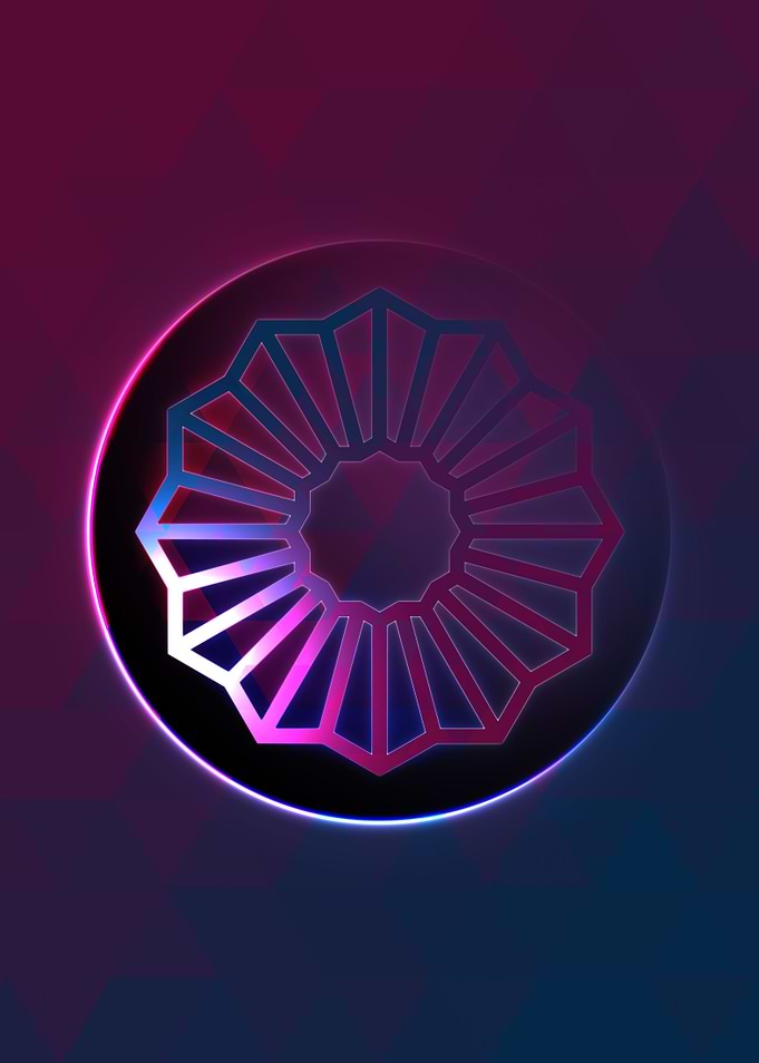 Neon Magic Circle Sign Art