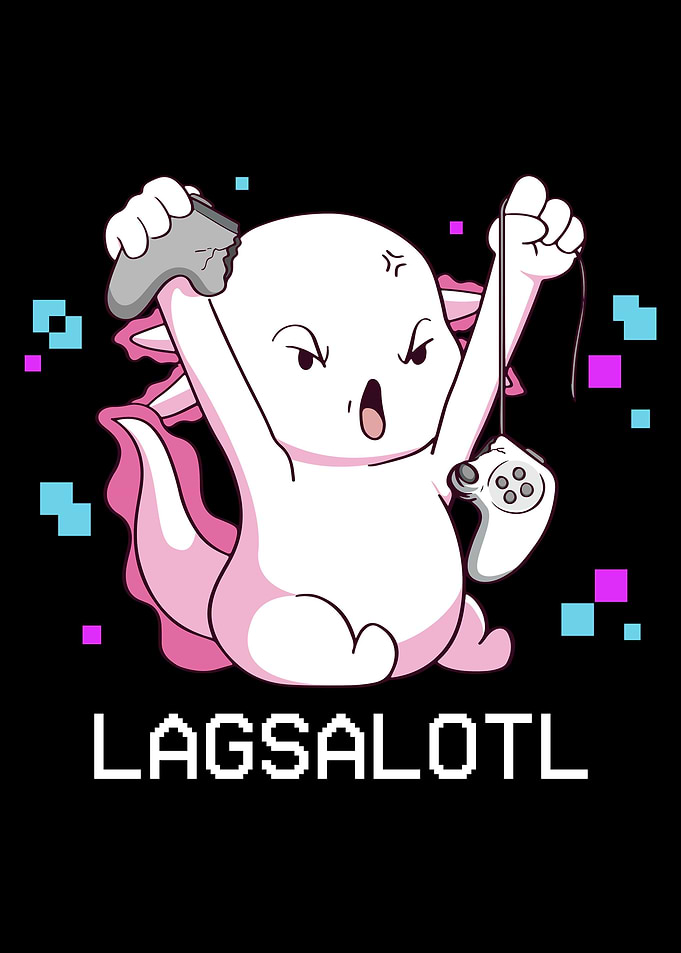 Funny Axolotl Gamer Lag