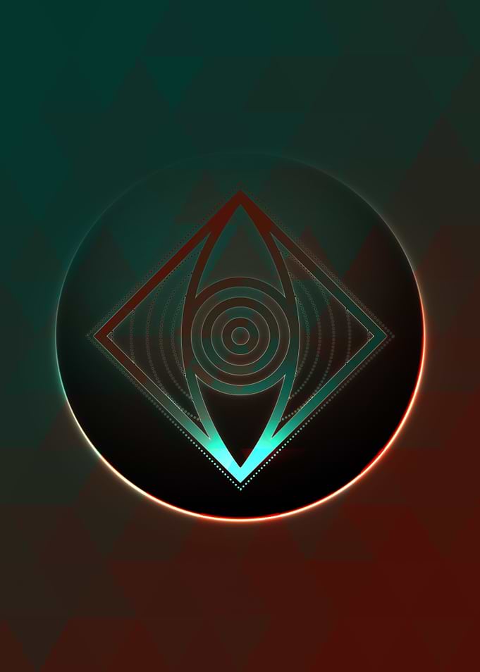 Vector Neon Glyph Rune Art