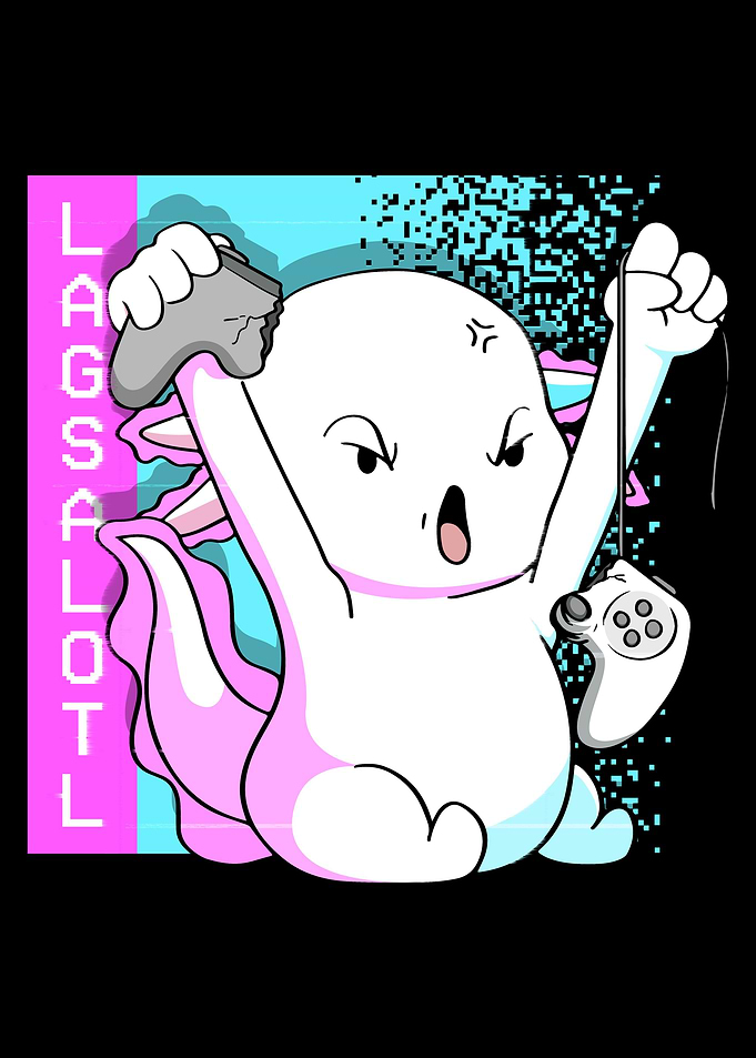 Funny Axolotl Gamer Lag