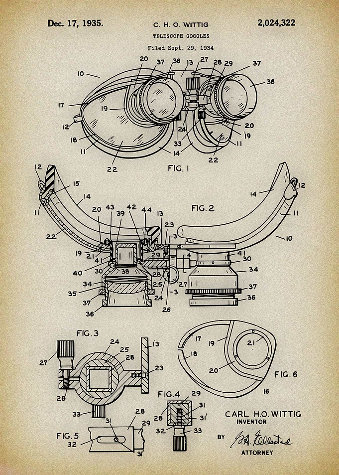 Telescope goggles Patent