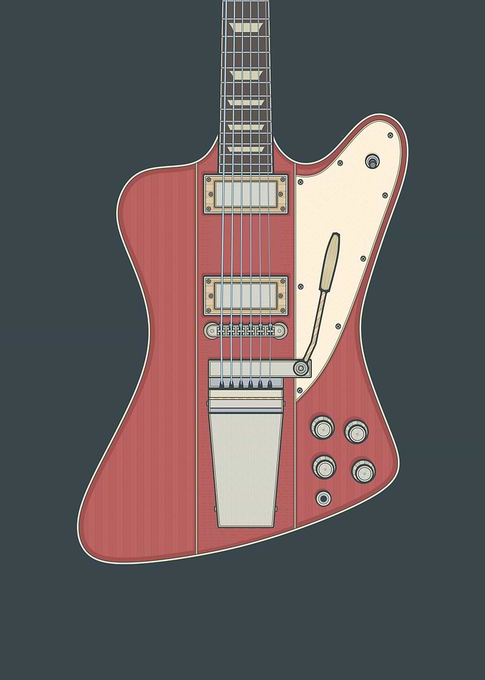 Red Stylish Guitar