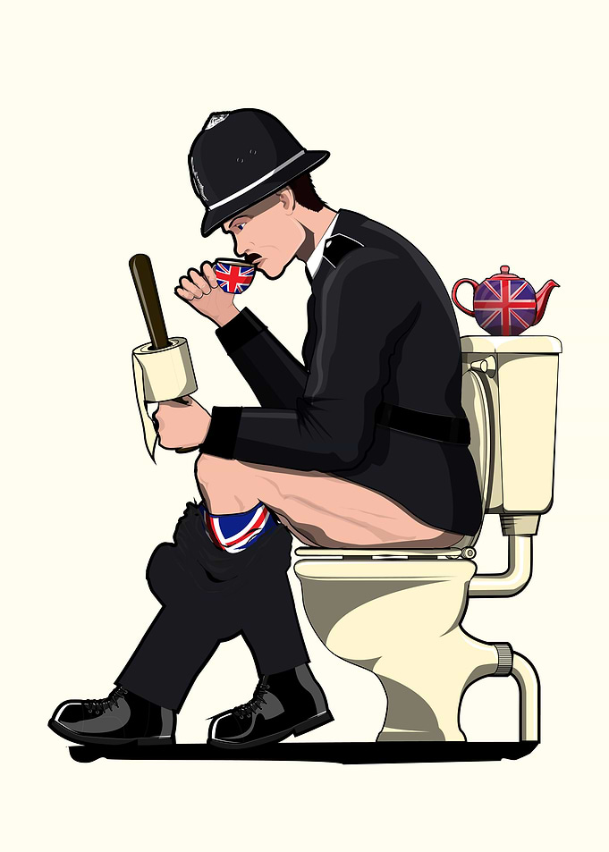 Britain Policeman Toilet