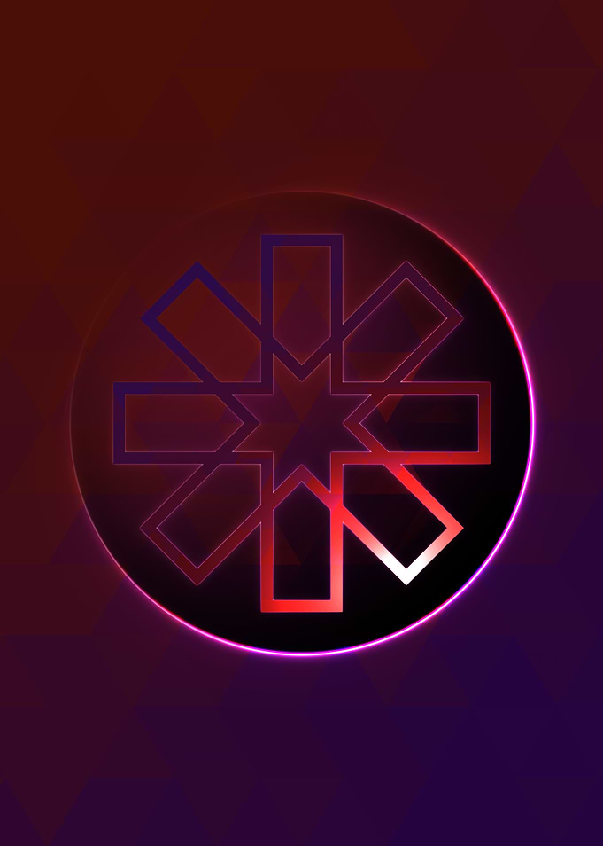 Vector Neon Glyph Rune Art