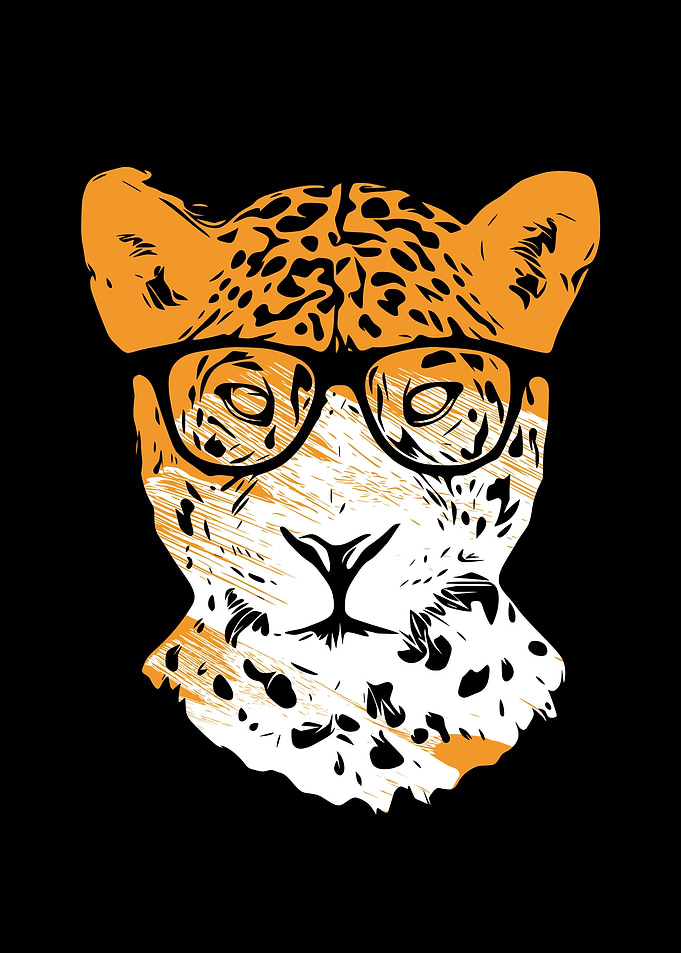 Leopard with glasses