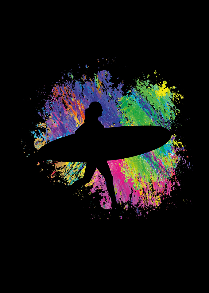 Summer surfer with board