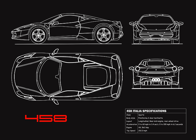 The 458 Italia Blueprint
