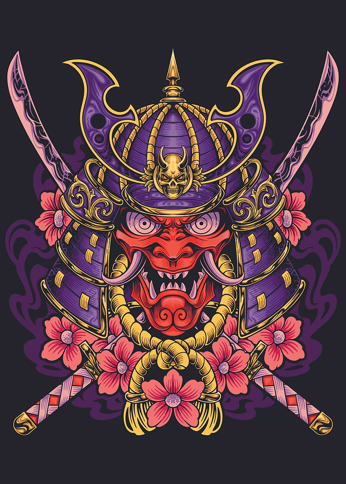 Cartoon Oni Samurai