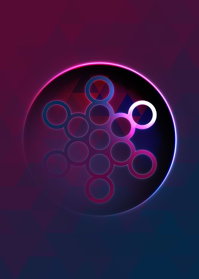 Vector Neon Glyph Rune Art