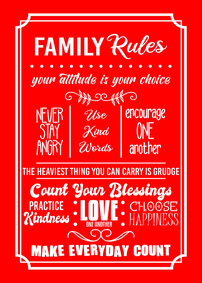 Family Rules Wall Decor