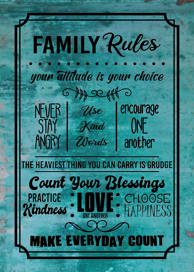 Family Rules Wall Decor