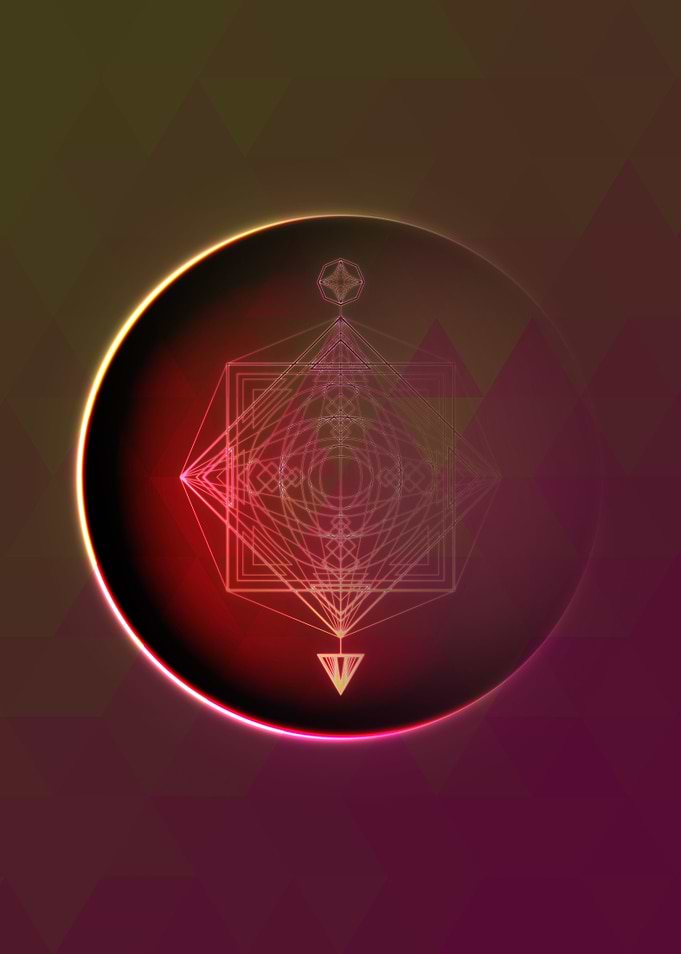 Vector Neon Glyph Rune Art