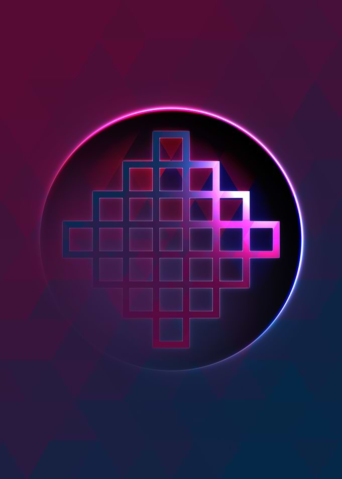 Vector Neon Glyph Rune Art