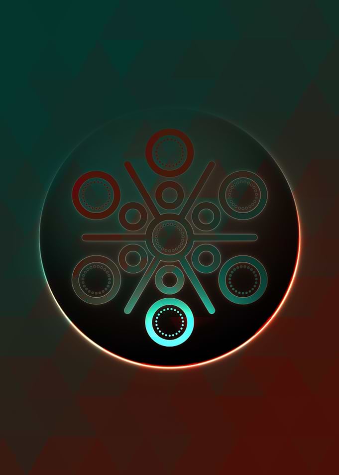 Vector Neon Glyph Rune Art
