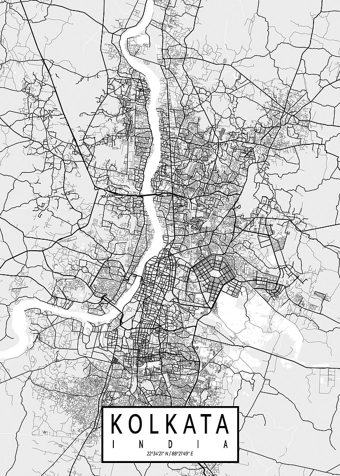 Calcutta City Map Light