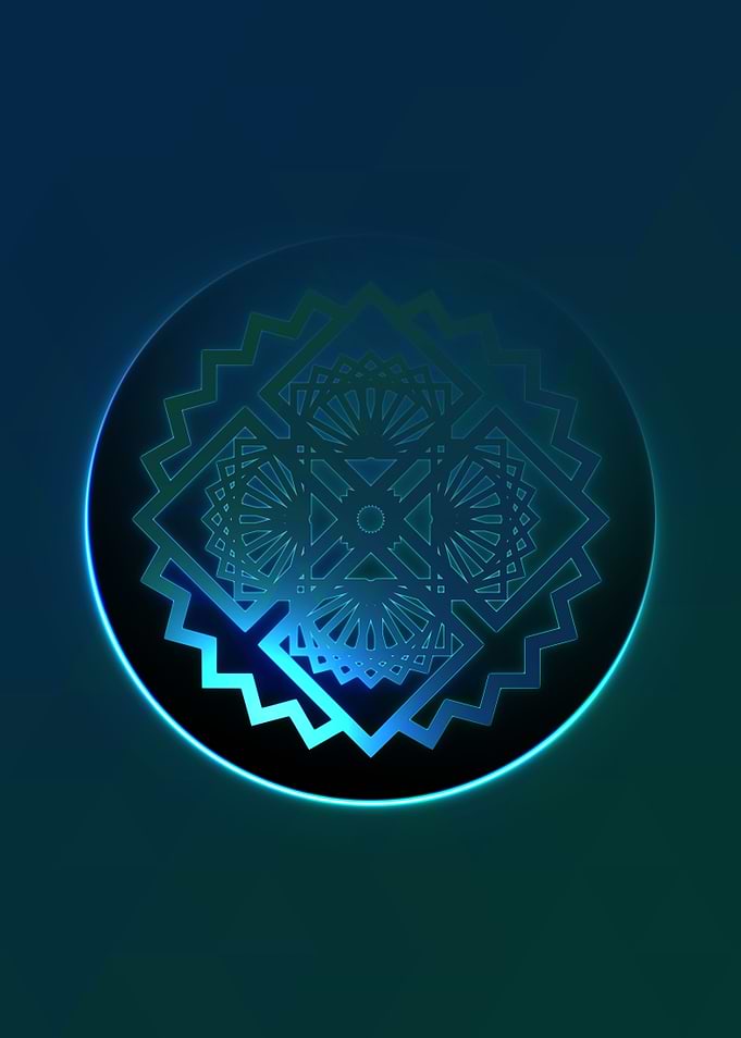 Vector Neon Glyph Rune Art